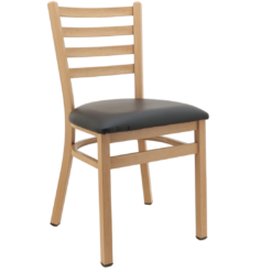 steel ladderback chair in oak one chair