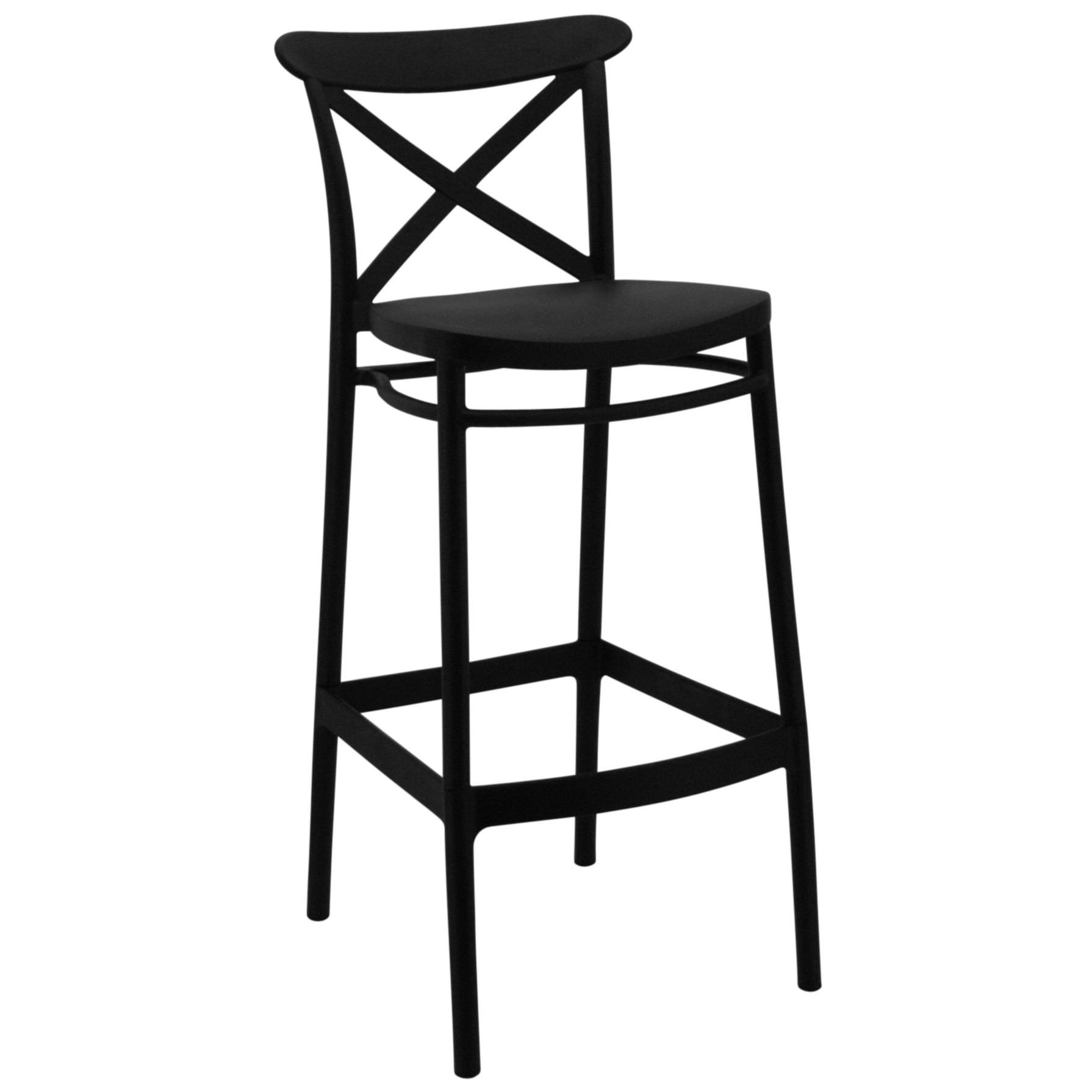 Tall Cross Stool in Black