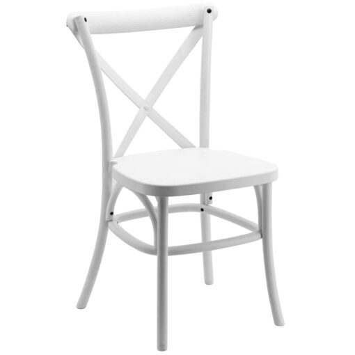 Resin Cross Back Chair in White