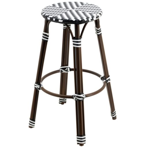 Tall Parisian Stool V Pattern Dark frame