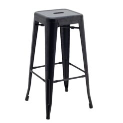 Tall Replica Tolix Stool in Matte Black