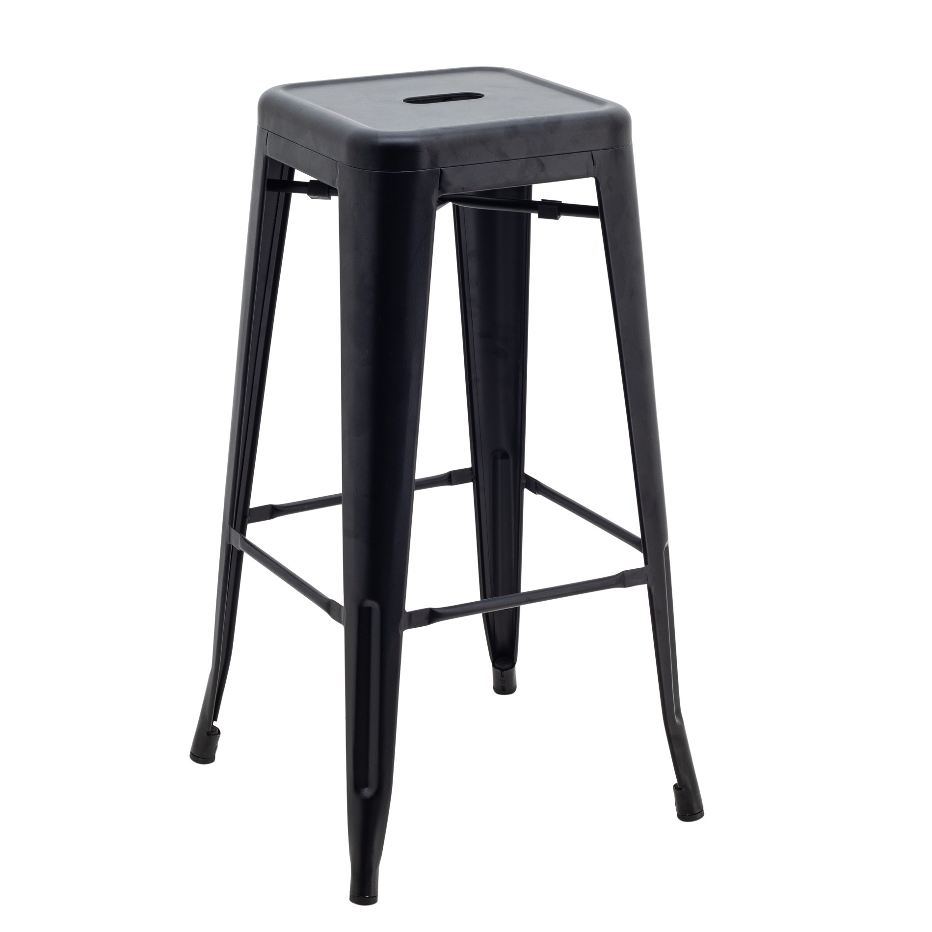 Tall Replica Tolix Stool in Matte Black
