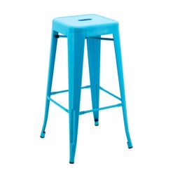 Tall Replica Tolix Stool in Matte Sky Blue