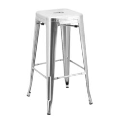 Tall Replica Tolix Stool in Gloss Silver