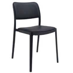 arabella waiting room chair with pu leather cushion in black