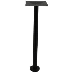 bolt in steel bar table base in matte black with round pole