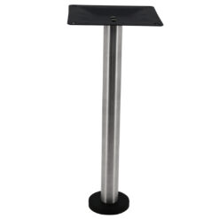 bolt in stainless steel dining table base with round pole