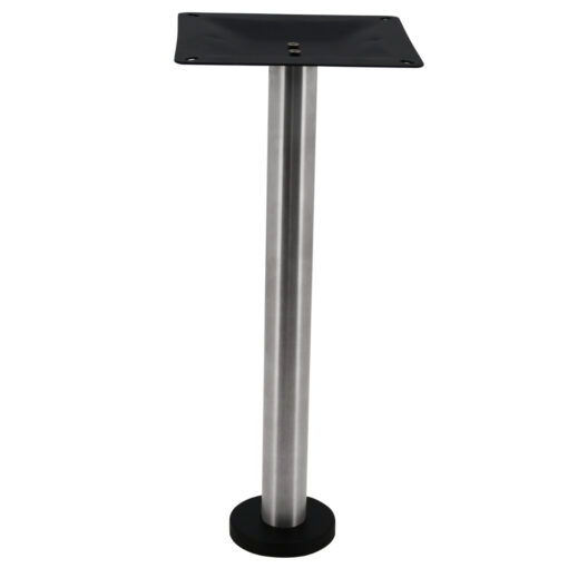 bolt in stainless steel dining table base with round pole