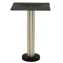 bolt in stainless steel coffee table base with round pole