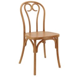 polypropylene cabaret heart chair in natural timber look