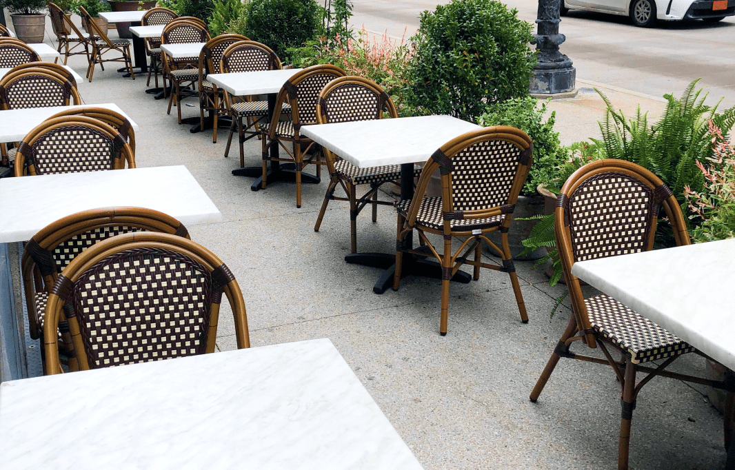 cafe chairs and tables