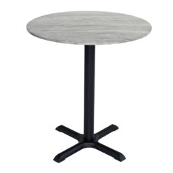 cement isotop sliq round table top with black maxwell base