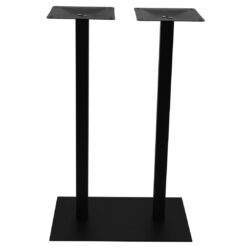 chicago twin bar table base in matte black with square pole