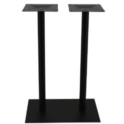 chicago twin bar table base in matte black with round pole