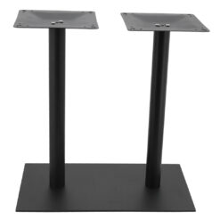 chicago twin dining table in matte black with round pole