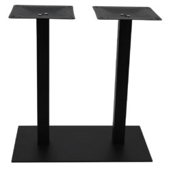 chicago twin dining table base in matte black with square pole