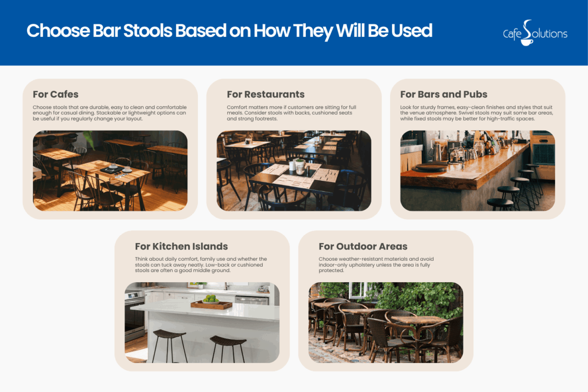 choose bar stools based on how they will be used