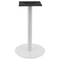 circular steel dining table base in gloss white with round pole (pre order)
