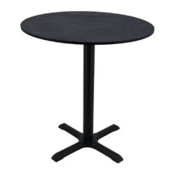 black moon round compact table top with black maxwell base