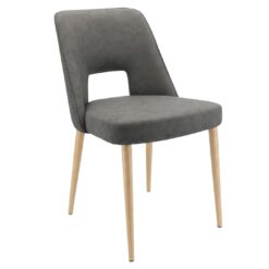 hanover chair in charcoal with oak legs