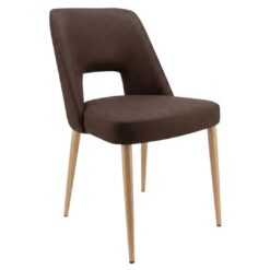 hanover chair in chocolate with oak legs