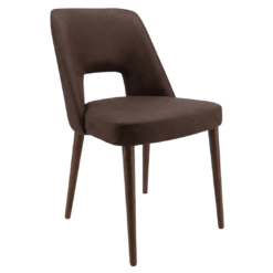 hanover chair in chocolate with walnut legs