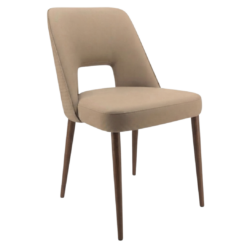 hanover chair in latte with walnut legs