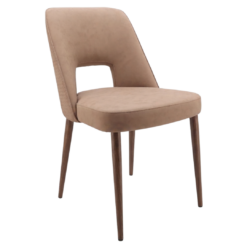 hanover chair in tan with walnut legs