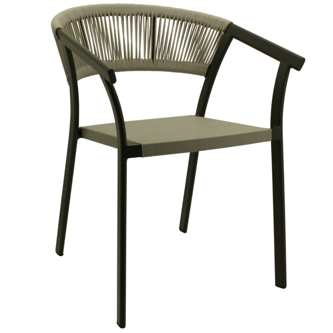 Harper Rope Chair in Beige and Charcoal