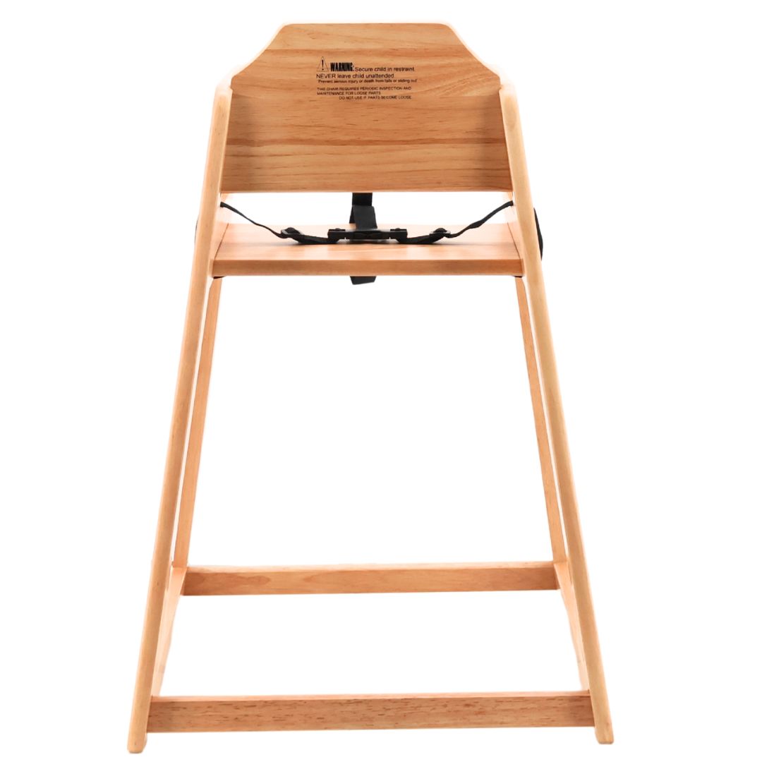 timber high chair in oak