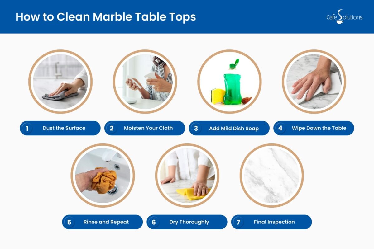 how to clean marble table tops