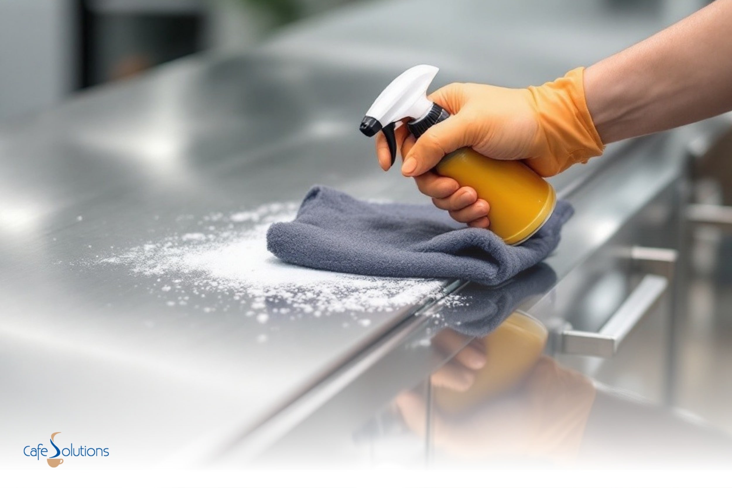 how to clean stainless steel bench