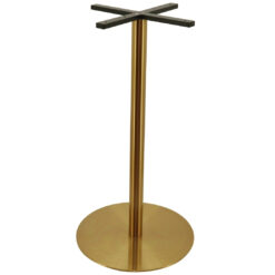 large circular steel bar table base in matte black with gold tip round pole (copy)