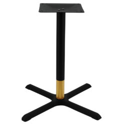 maxwell large dining table in matte black with gold tip round pole