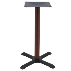 maxwell dining table base in matte black with round walnut finish pole