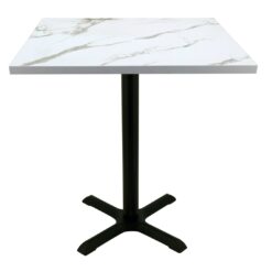 mercutio melamine table top with black maxwell base