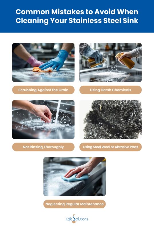 mistakes to steer clear of while cleaning your stainless steel sink