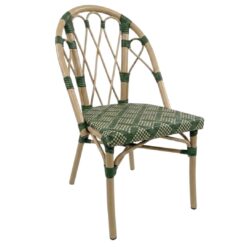 parisian chair elysee green and white with light frame
