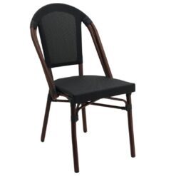 parisian chair in black texteline dark frame