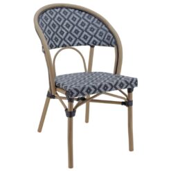 Parisian Chair Curved Diamond Pattern Light Frame