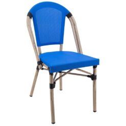 Parisian Chair in Blue Texteline Light Frame