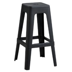 tall polypropylene replica tolix stool in black