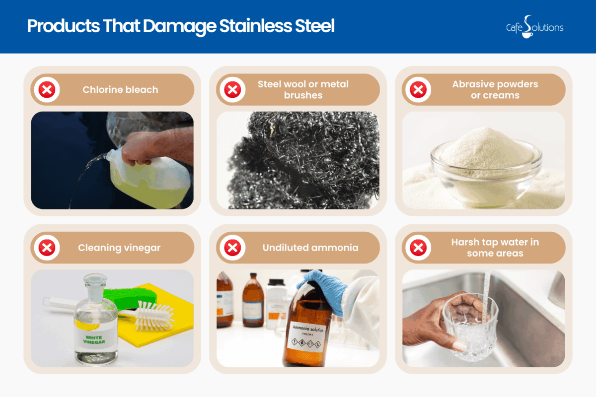 products that damage stainless steel - how to clean stainless steel table legs