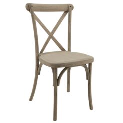 Resin Cross Back Chair with Blonde Oak Timber look