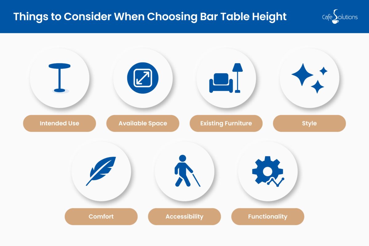 things to consider when choosing bar table height