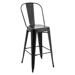 tolix stool with high back black to bl 76hb x1