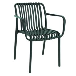 tuscan chair in dark forest green with arms