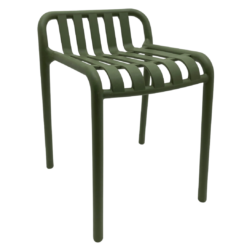 small tuscan stool in olive green