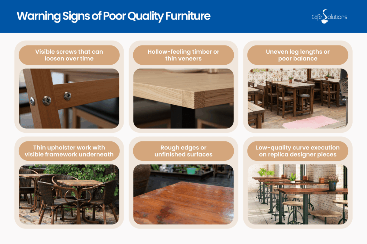 warning signs of poor quality restaurant tables and chairs cost
