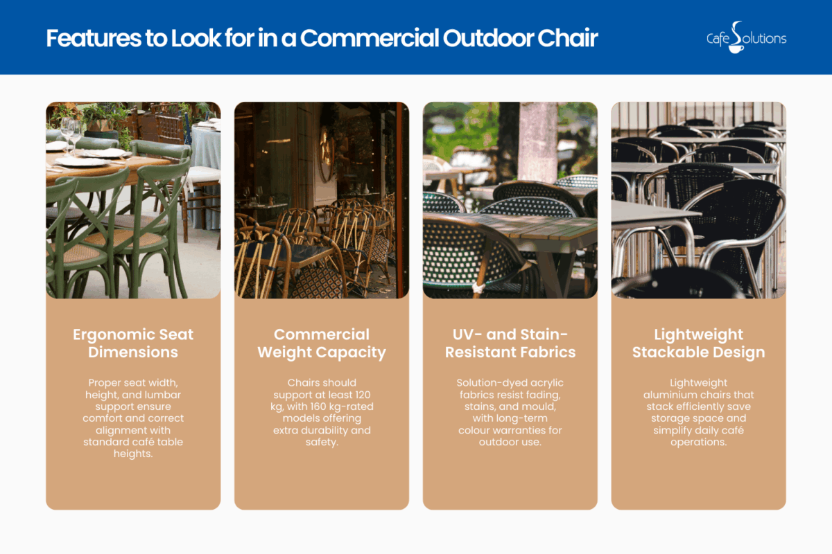 what features should you look for in a commercial outdoor chair